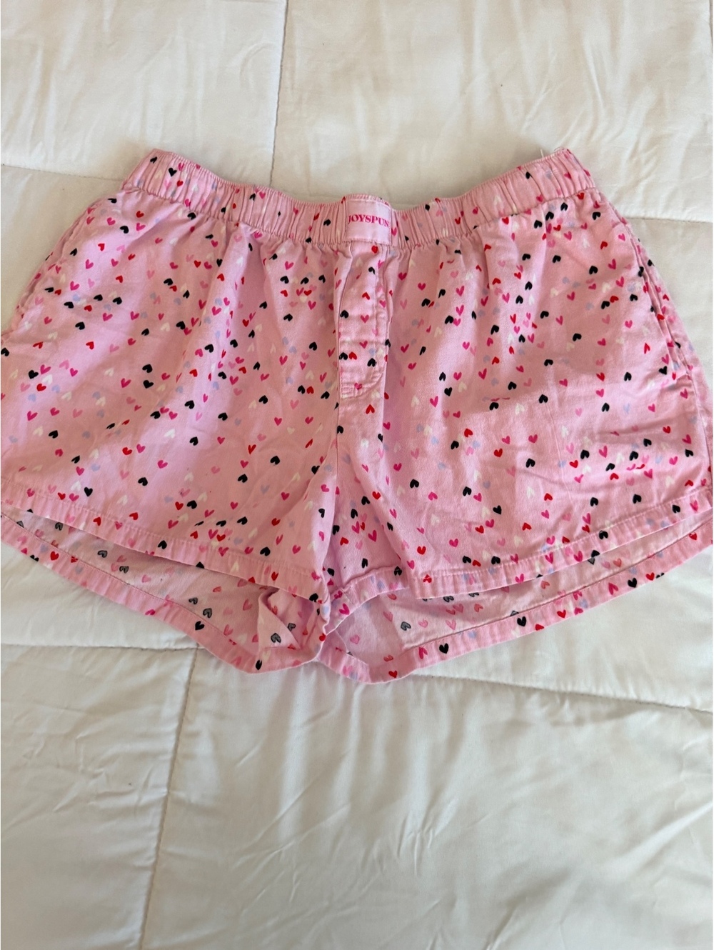 JoySpun Pink Heart Print Lounge Shorts Size M